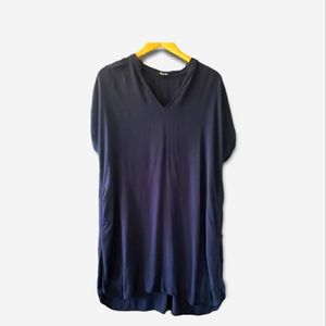 Madewell Women's Blue High-Low Casual Shift Dress, Size XL